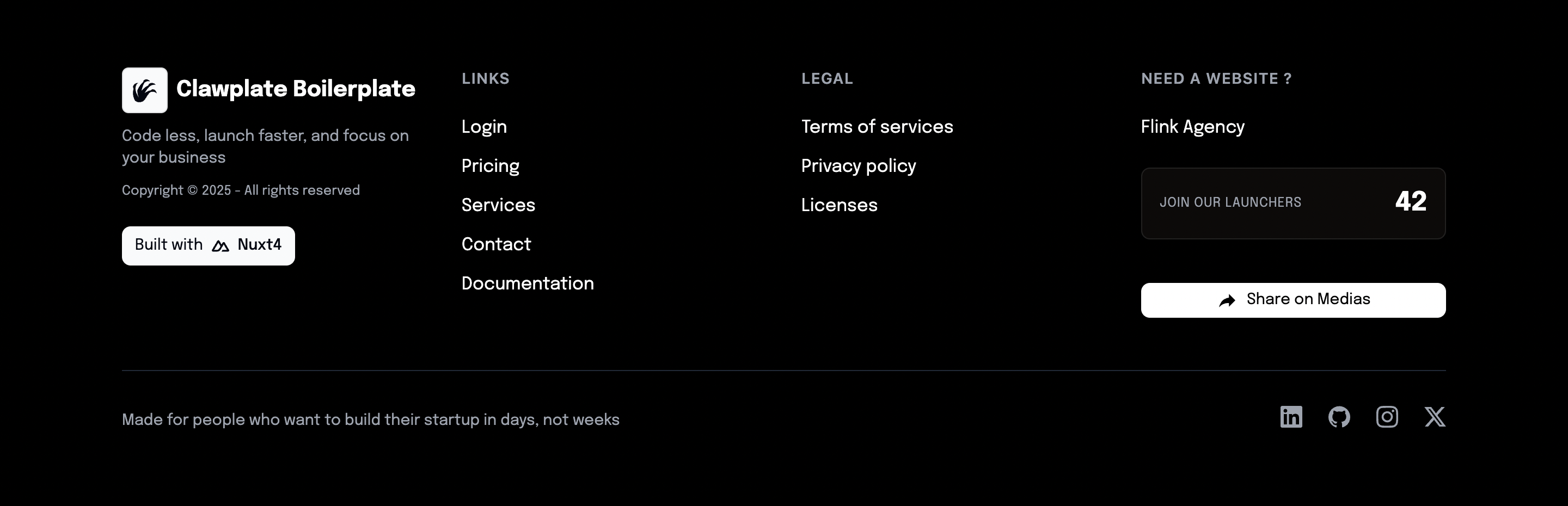 Footer Component Preview