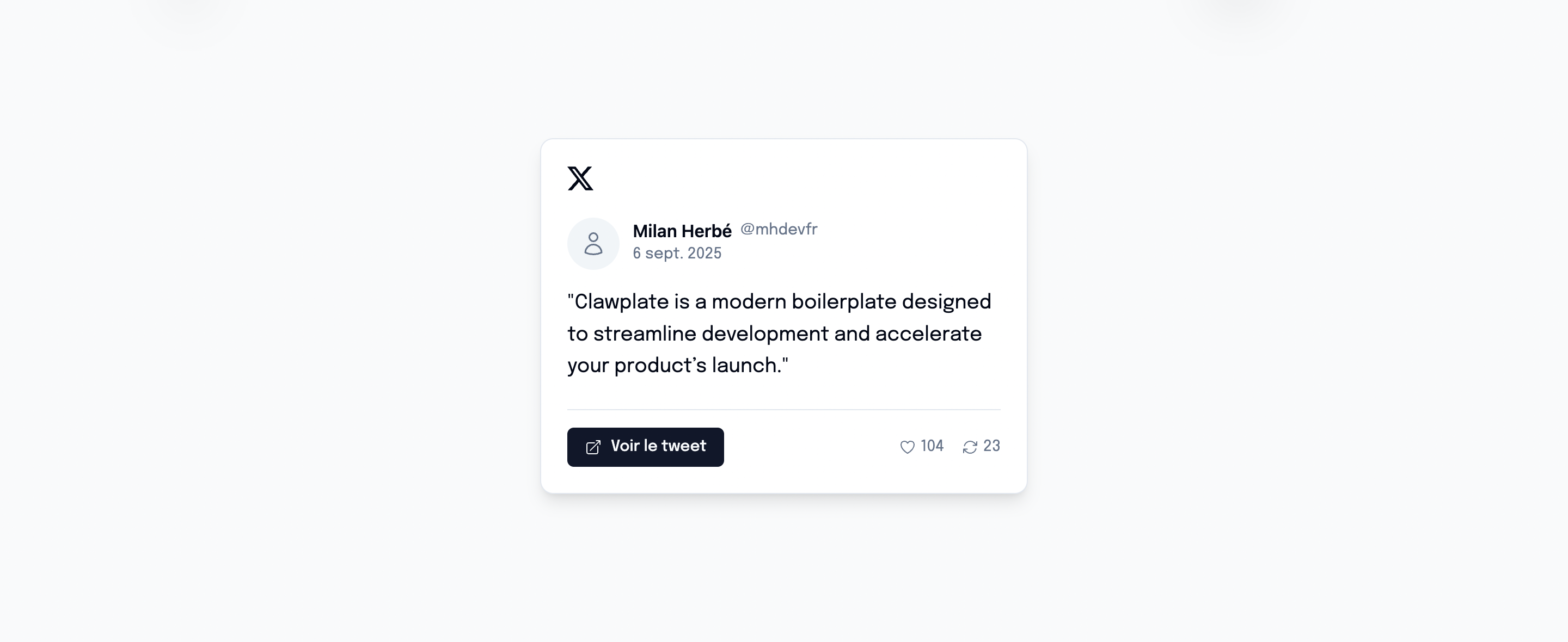 Twitter Card Component Preview